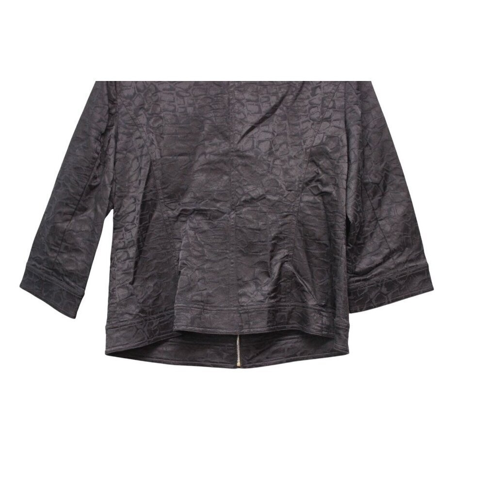 St John Full Zip Jacket Size 14 Black Jacquard Career Old Money Quiet Luxury - Picture 9 of 11